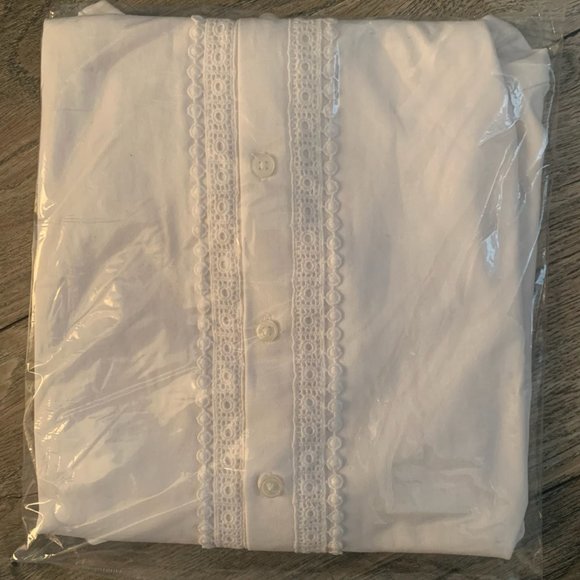 NWT LANDS' END WOMEN'S COTTON-MODAL LACE TRIM SLEEVELESS TOP WHITE XS & SMALL - Picture 8 of 12